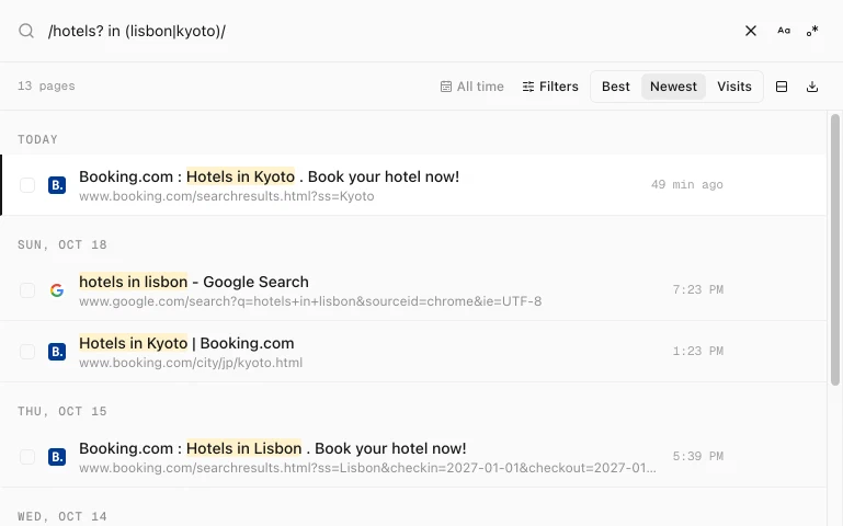 History Monk search for /hotels? in (lisbon|kyoto)/ listing pages such as Booking.com : Hotels in Kyoto and hotels in lisbon - Google Search